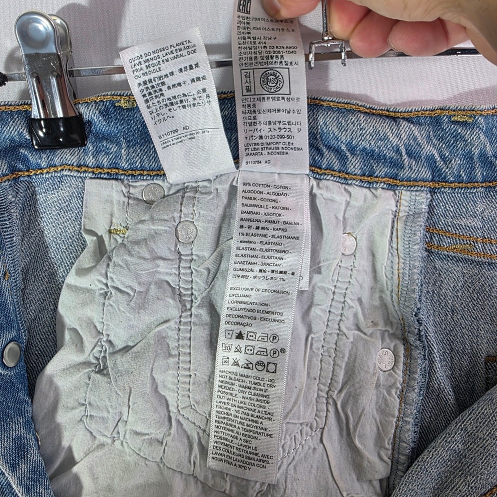 Levis Ribcage BIG E Straight Ankle Jeans Light Wash Distressed High Rise 27x26 - Picture 11 of 14